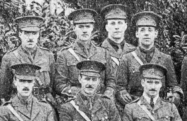 G B Smith and fellow officers from the 19th Lancashire Fusiliers
